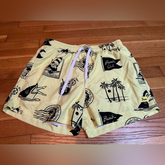 Duvin Beach Club Neon Yellow Shorts - Picture 1 of 7